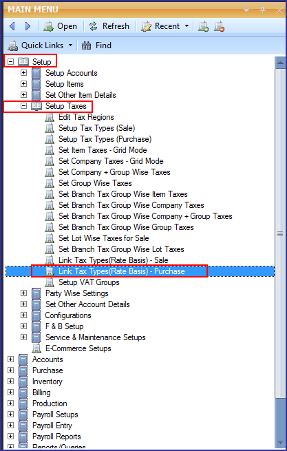 link tax types(Purchase)